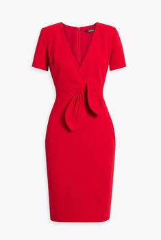 BADGLEY MISCHKA Wrap-effect cady mini dress | Sale up to 70% off