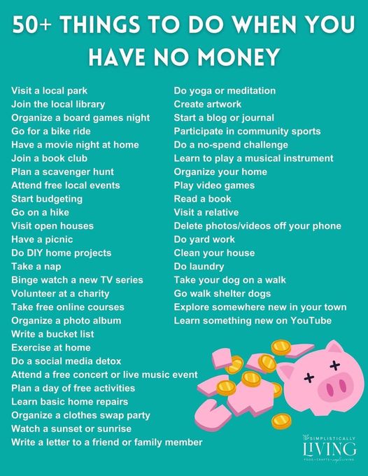 50 Things to do when you have no money