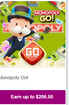 Play Monopoly go and get $206.50