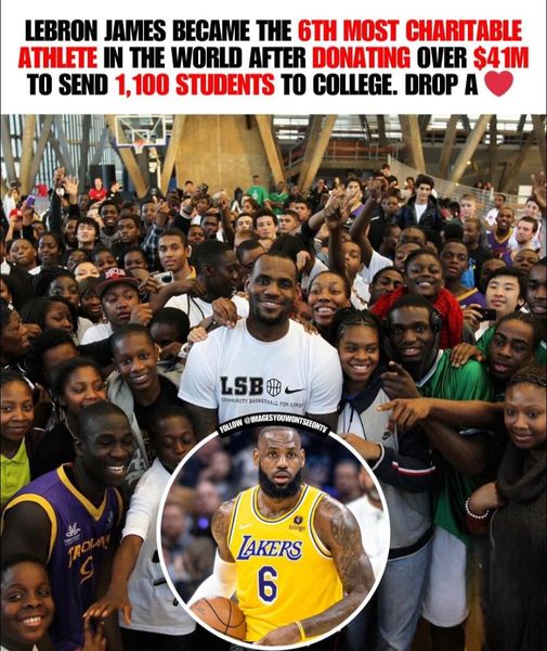 LeBron James has made a tremendous impact by donating over $41 million to send 1,100 students to college